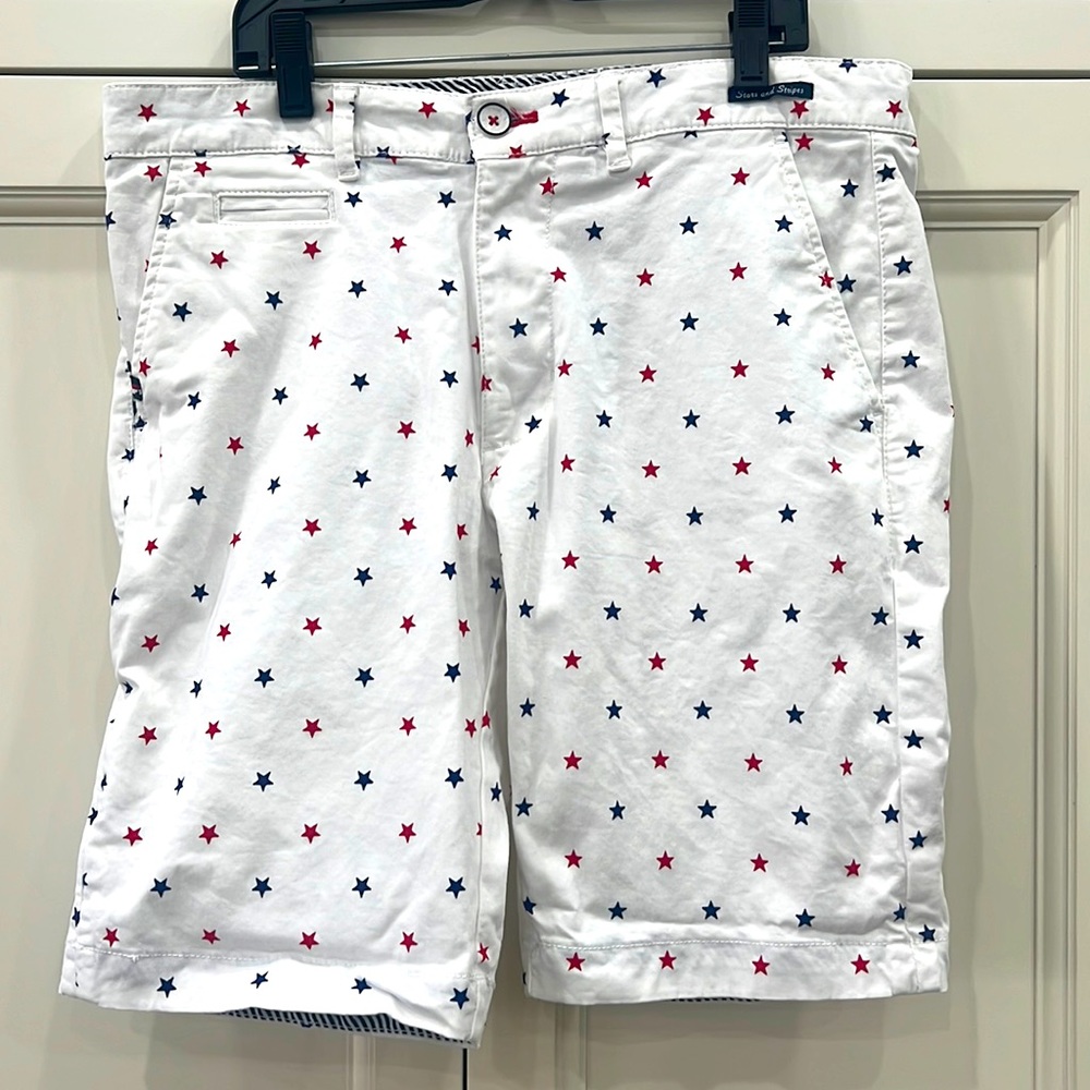 Mens Shorts Land of the Free Stars & Stars Denim & Flowers Size 30